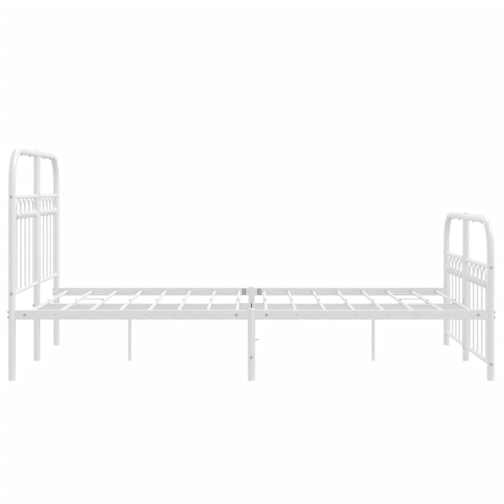Bedframe met hoofd- en voeteneinde metaal wit 120 x 190 cm