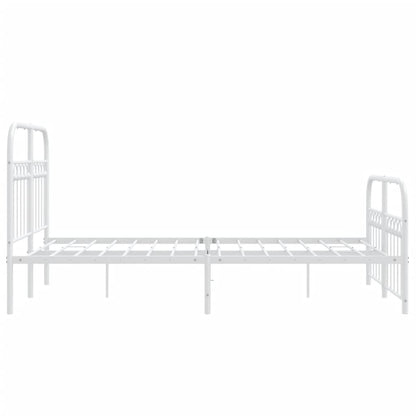Bedframe met hoofd- en voeteneinde metaal wit 120 x 190 cm
