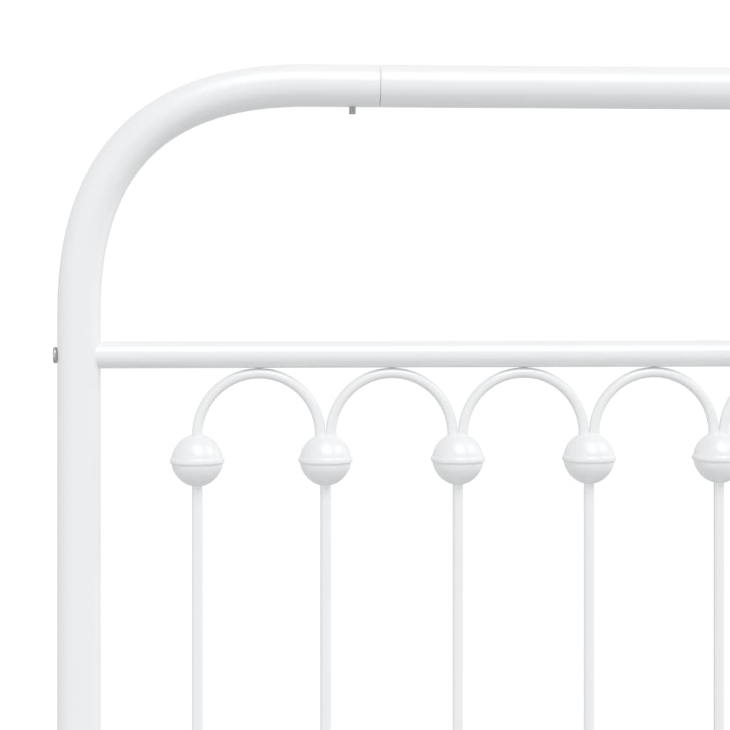 Bedframe met hoofd- en voeteneinde metaal wit 120 x 190 cm
