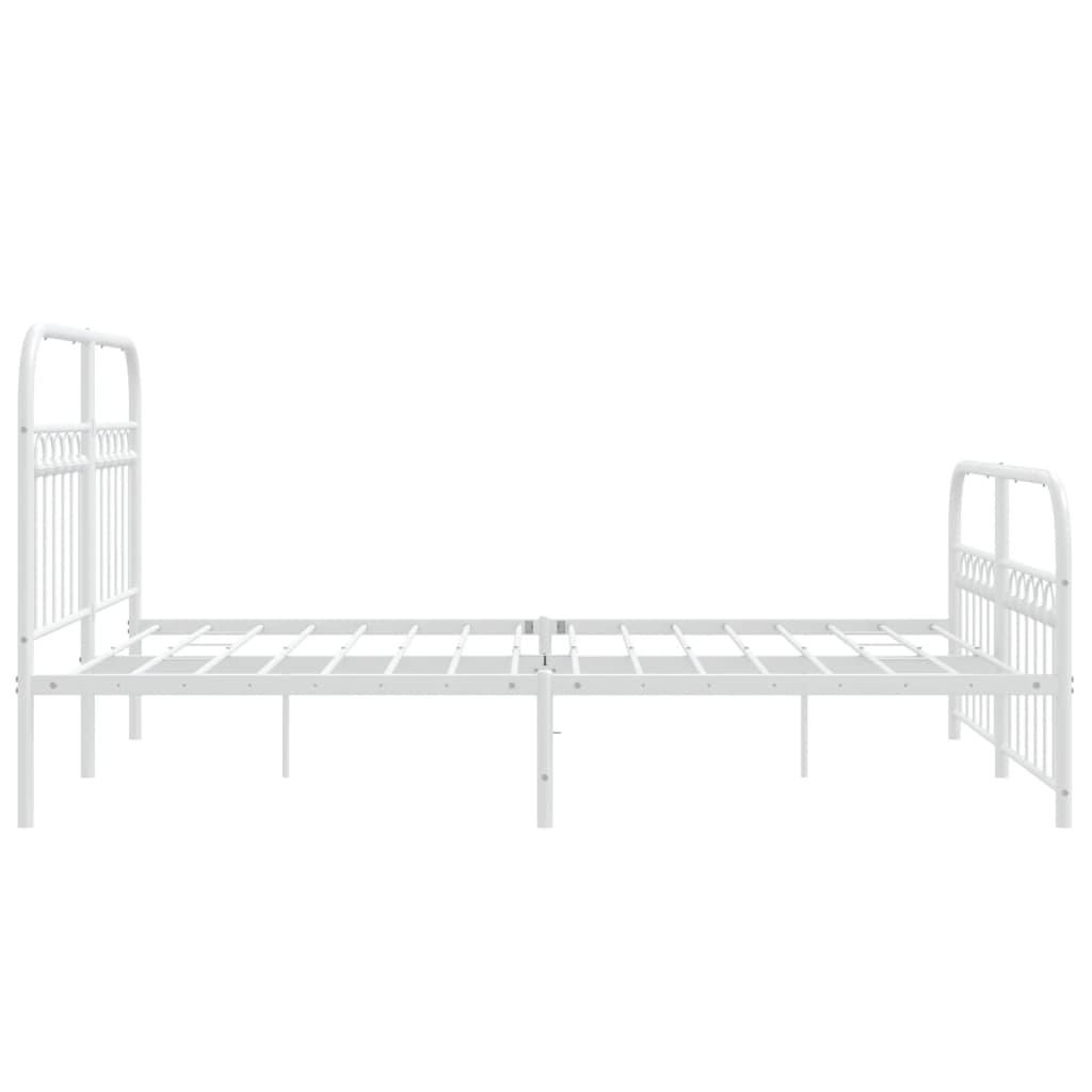 Bedframe met hoofd- en voeteneinde metaal wit 137x190 cm
