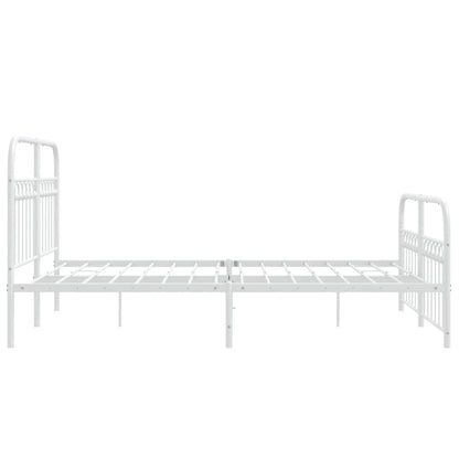 Bedframe met hoofd- en voeteneinde metaal wit 137x190 cm
