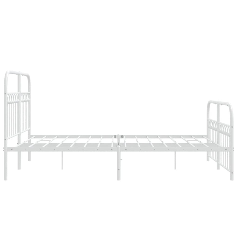 Bedframe met hoofd- en voeteneinde metaal wit 137x190 cm