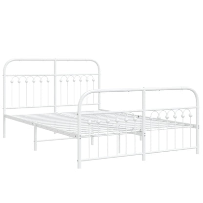 Bedframe met hoofd- en voeteneinde metaal wit 140x200 cm