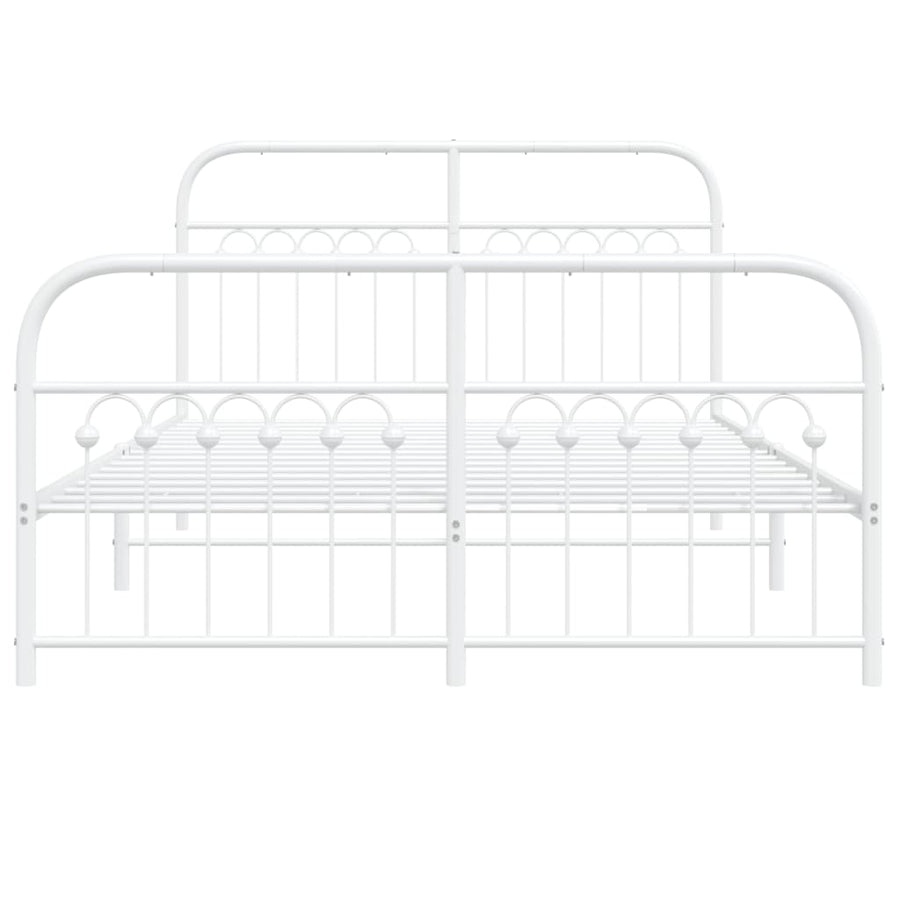 Bedframe met hoofd- en voeteneinde metaal wit 140x200 cm