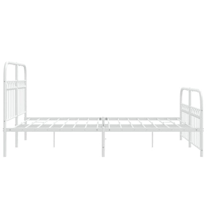 Bedframe met hoofd- en voeteneinde metaal wit 140x200 cm