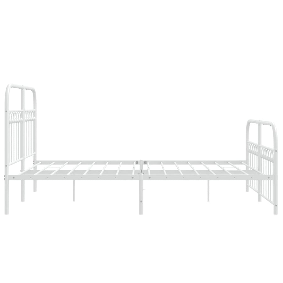 Bedframe met hoofd- en voeteneinde metaal wit 140x200 cm