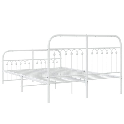 Bedframe met hoofd- en voeteneinde metaal wit 140x200 cm