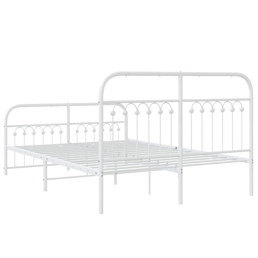 Bedframe met hoofd- en voeteneinde metaal wit 140x200 cm
