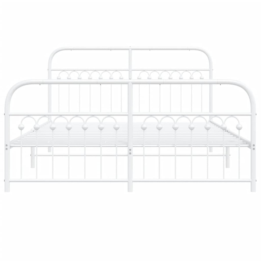 Bedframe met hoofd- en voeteneinde metaal wit 150x200 cm