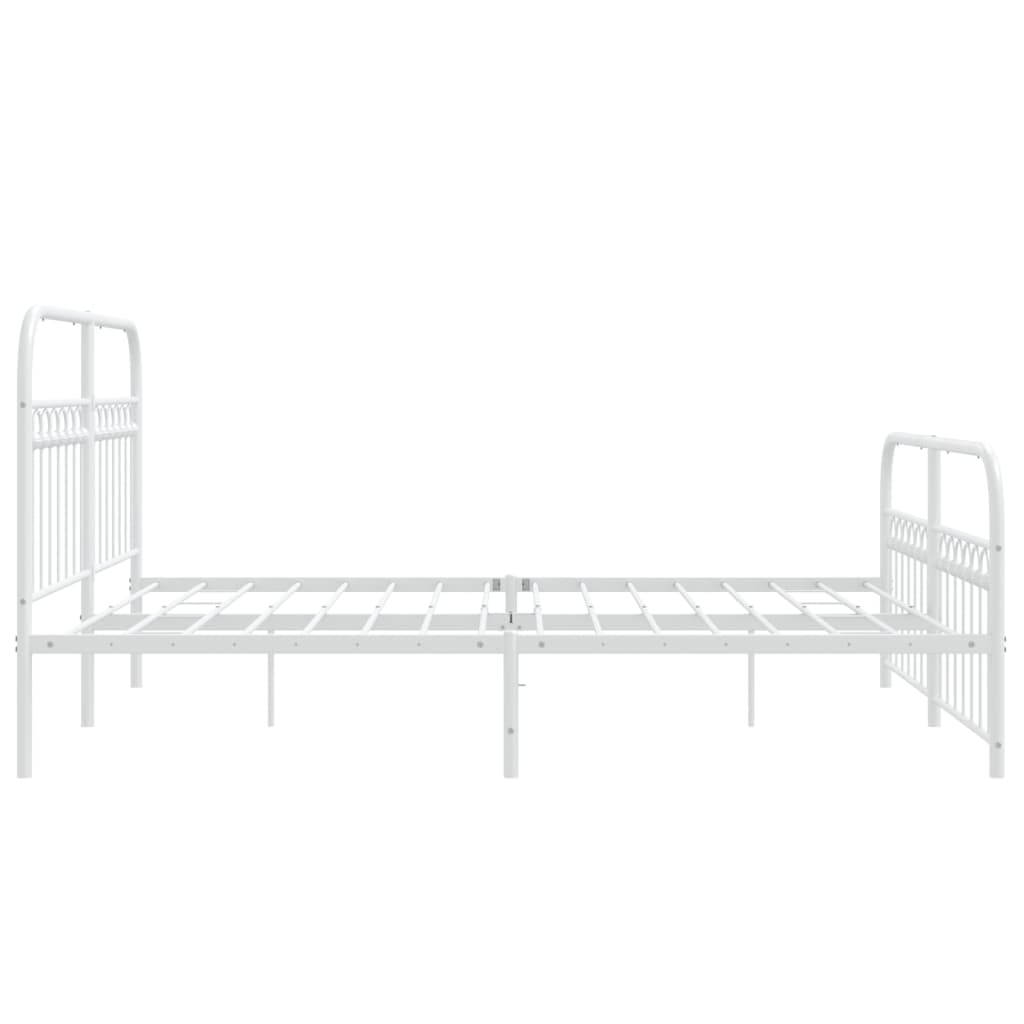 Bedframe met hoofd- en voeteneinde metaal wit 150x200 cm