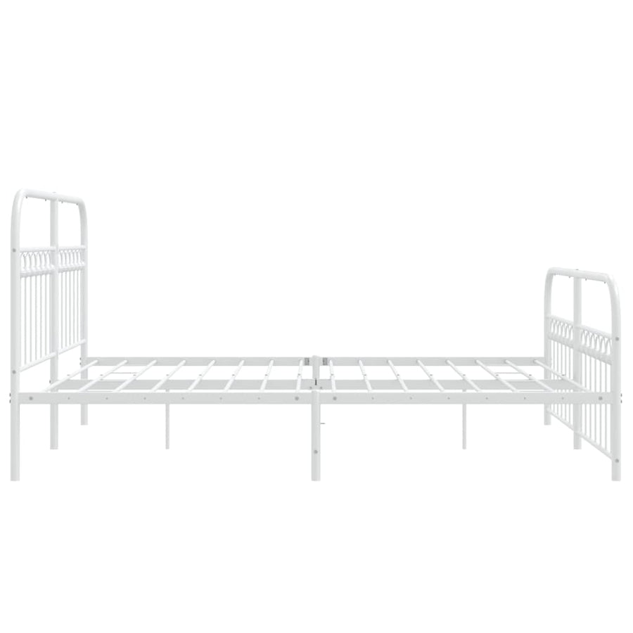 Bedframe met hoofd- en voeteneinde metaal wit 150x200 cm
