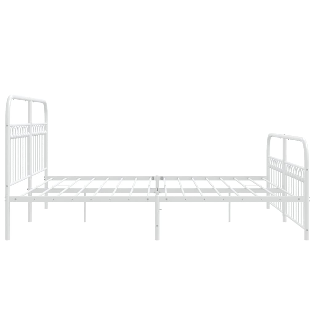 Bedframe met hoofd- en voeteneinde metaal wit 183x203 cm