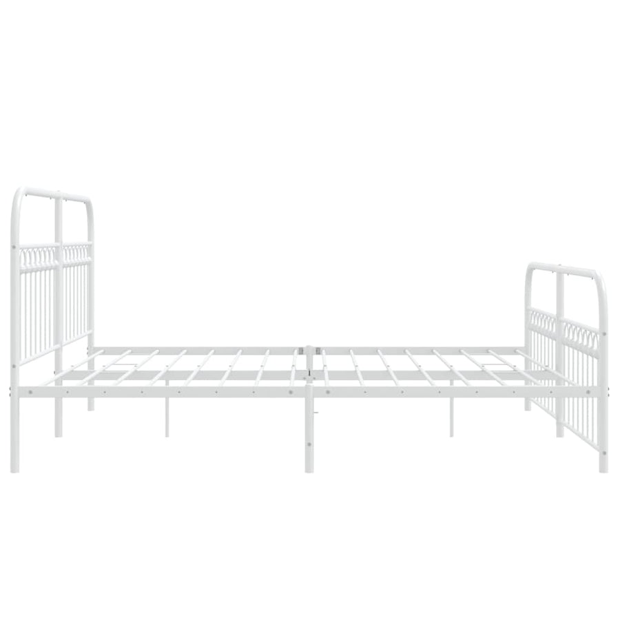 Bedframe met hoofd- en voeteneinde metaal wit 183x203 cm