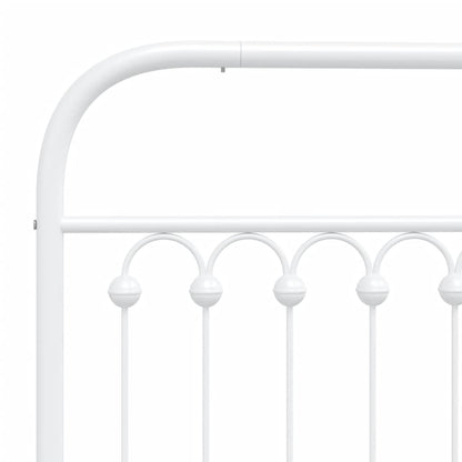 Bedframe met hoofd- en voeteneinde metaal wit 183x203 cm