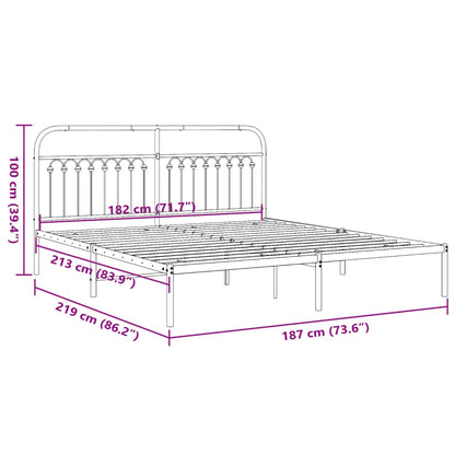 Bedframe met hoofd- en voeteneinde metaal wit 183x203 cm