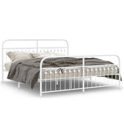 Bedframe metaal wit 183x203 cm