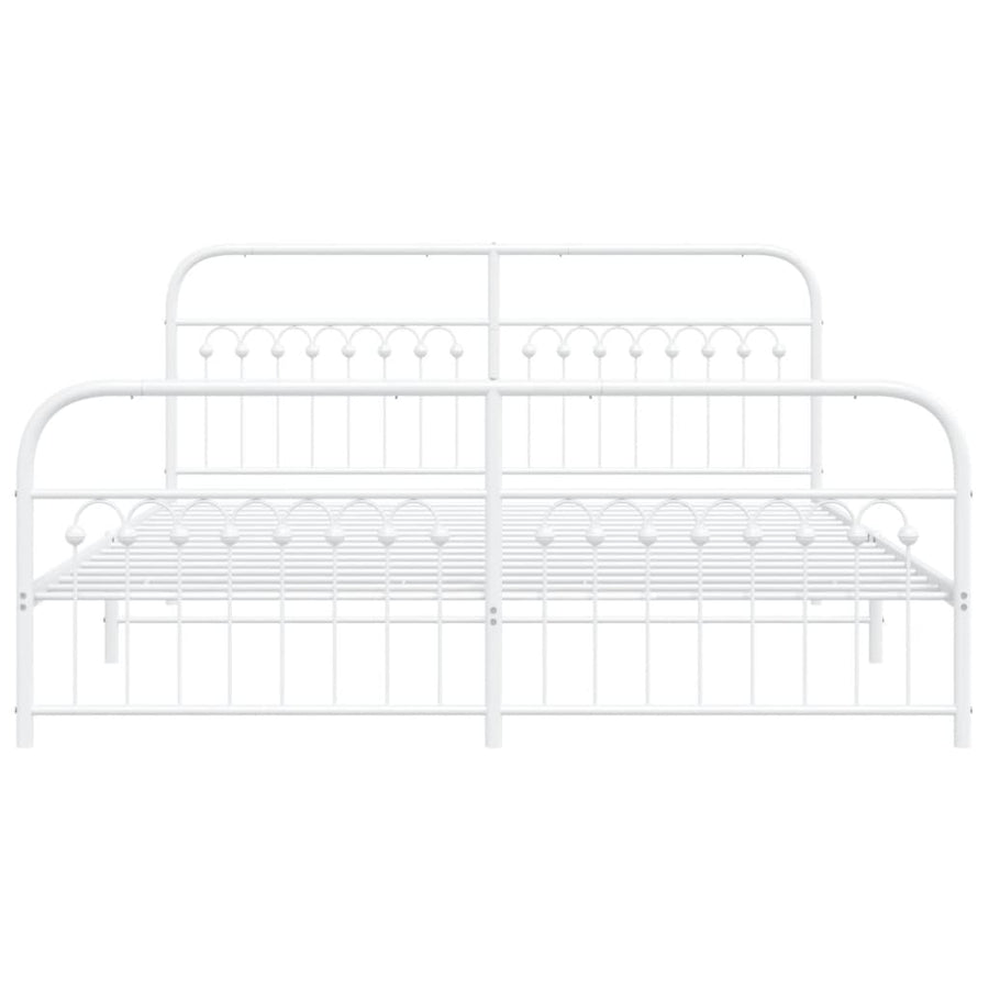 Bedframe met hoofd- en voeteneinde metaal wit 183x213 cm