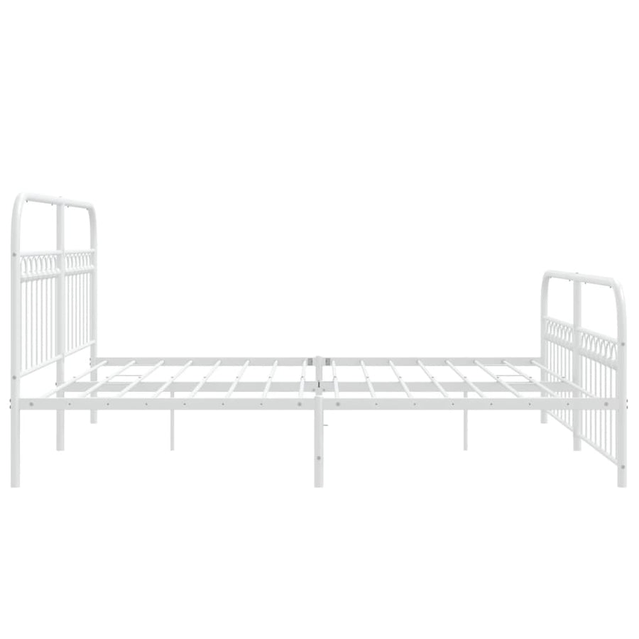Bedframe met hoofd- en voeteneinde metaal wit 183x213 cm