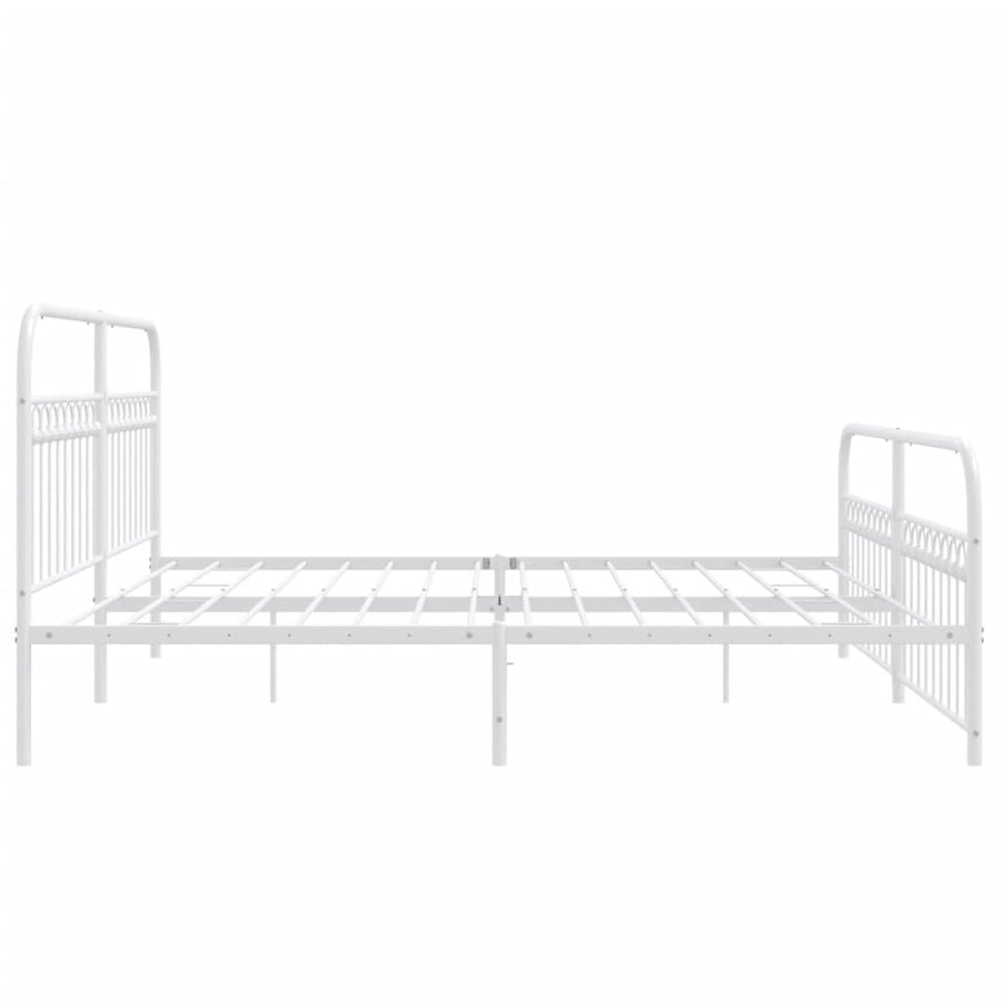 Bedframe met hoofd- en voeteneinde metaal wit 193x203 cm