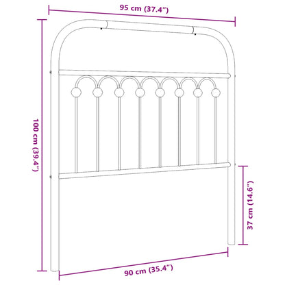 Hoofdbord 90 cm metaal wit