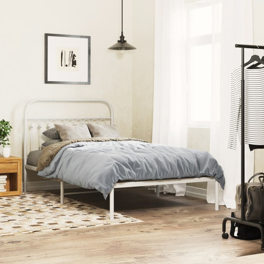 Hoofdbord 107 cm metaal wit