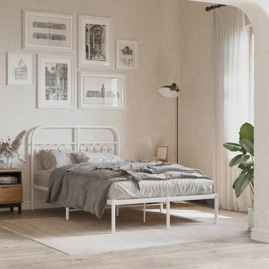 Hoofdbord 120 cm metaal wit