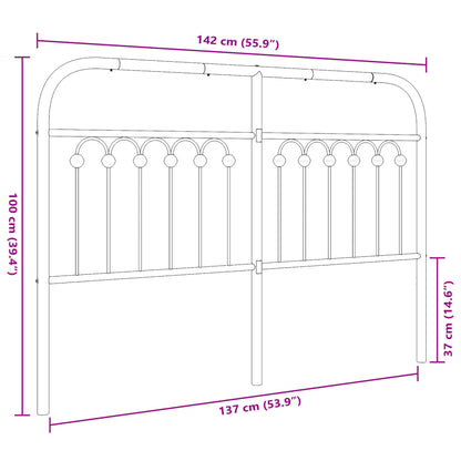 Hoofdbord 135 cm metaal wit