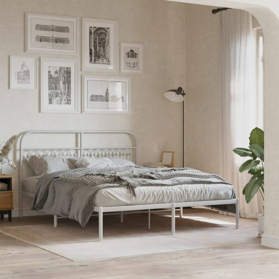 Hoofdbord 150 cm metaal wit