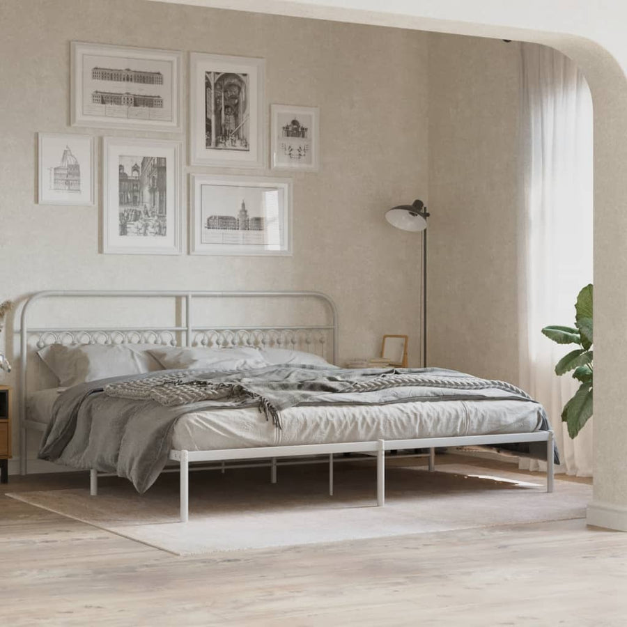 Hoofdbord 193 cm metaal wit