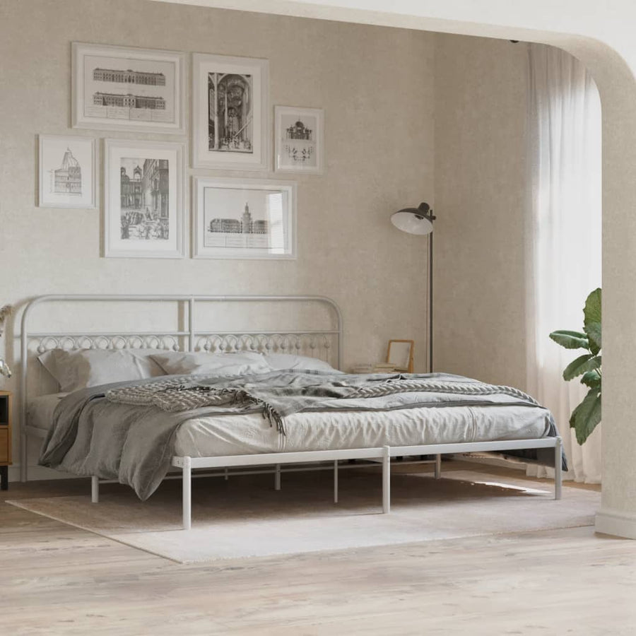 Hoofdbord 200 cm metaal wit