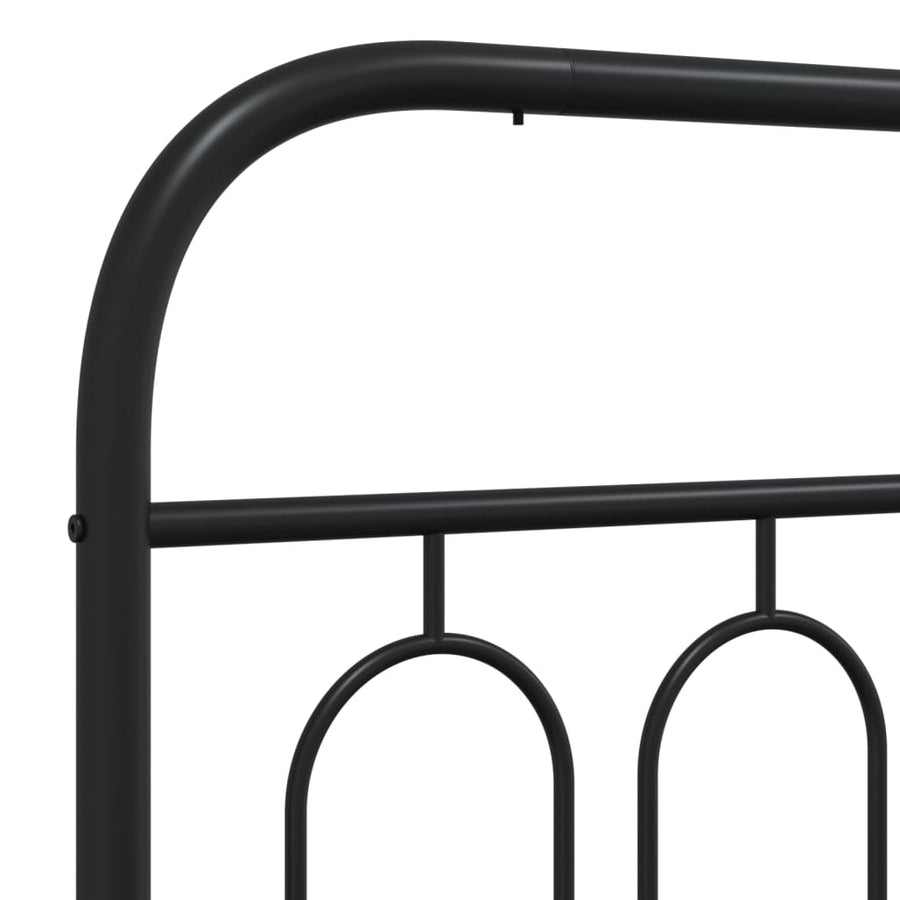 Bedframe met hoofdbord metaal zwart 90x190 cm