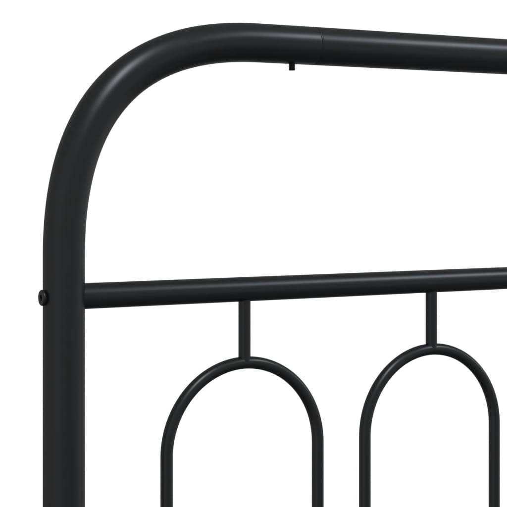 Bedframe met hoofdbord metaal zwart 100x190 cm