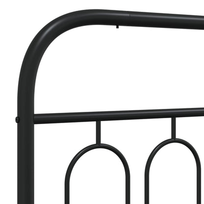 Bedframe met hoofdbord metaal zwart 107x203 cm