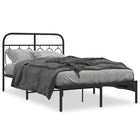 Metal bed frame with headboard black 120x190 cm