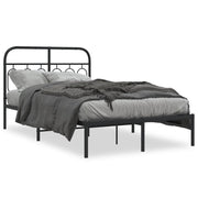 Bedframe metaal zwart 120x190 cm met hoofdbord