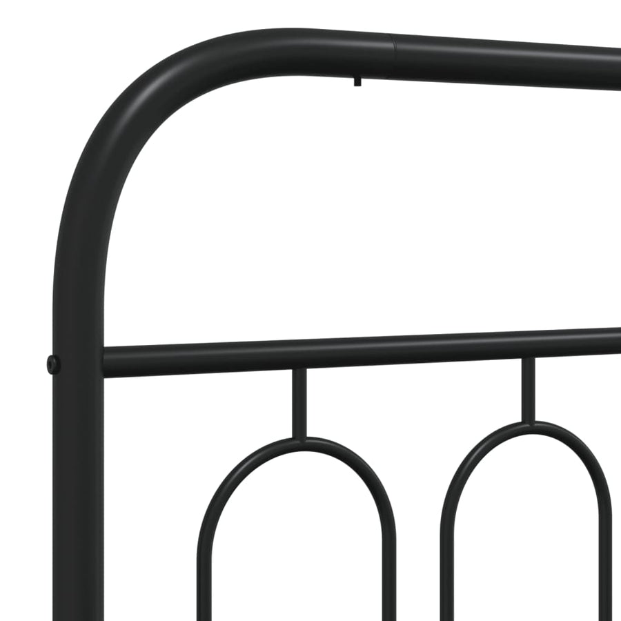 Bedframe met hoofdbord metaal zwart 120x200 cm