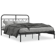 Bedframe metaal zwart 135x190 cm met hoofdbord
