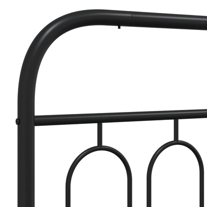 Bedframe met hoofdbord metaal zwart 140x190 cm