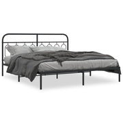 Bedframe metaal zwart 183x213 cm met hoofdbord