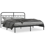 Bedframe metaal zwart 193x203 cm met hoofdbord