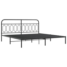 Bedframe met hoofdbord metaal zwart 200x200 cm