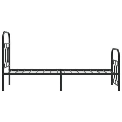 Bedframe met hoofd- en voeteneinde metaal zwart 75x190 cm