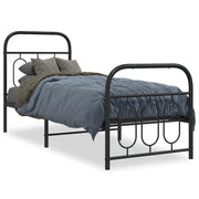 Bedframe metaal zwart 75x190 cm