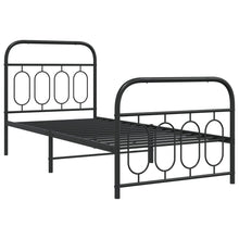 Bedframe met hoofd- en voeteneinde metaal zwart 80x200 cm