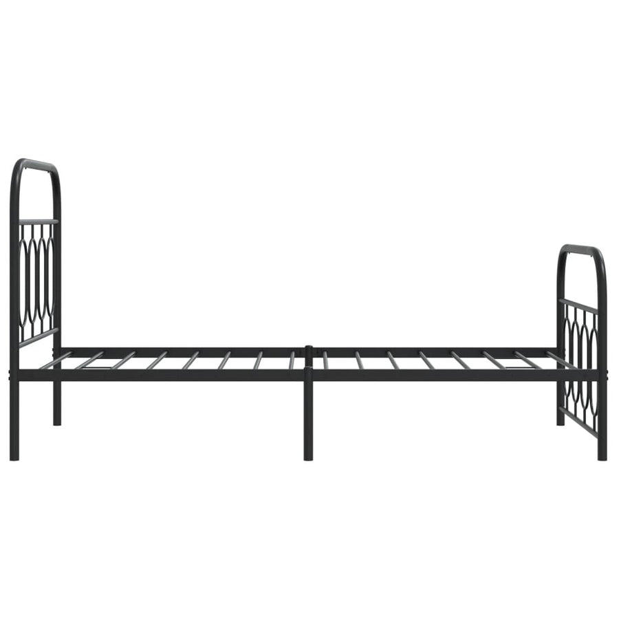Bedframe met hoofd- en voeteneinde metaal zwart 80x200 cm
