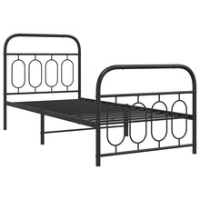 Bedframe met hoofd- en voeteneinde metaal zwart 90x200 cm