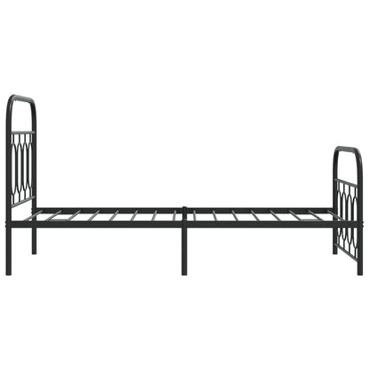 Bedframe met hoofd- en voeteneinde metaal zwart 90x200 cm
