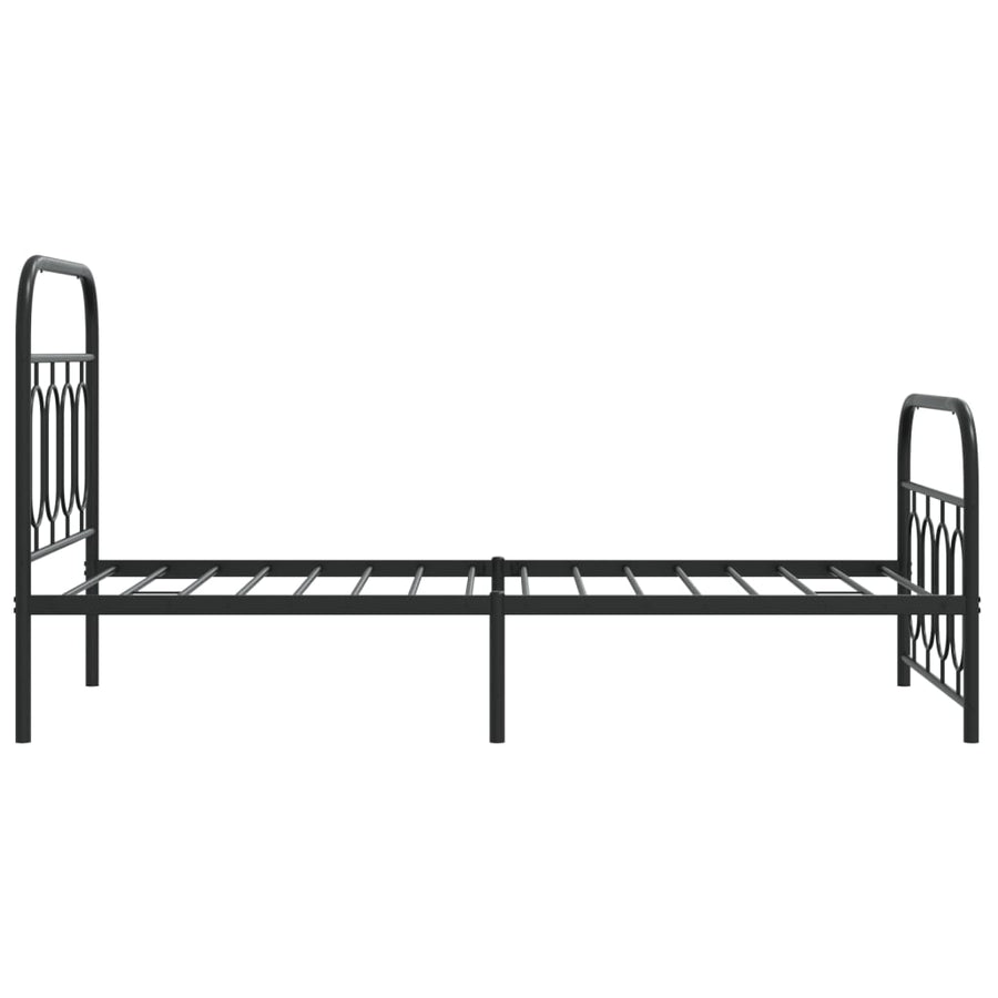 Bedframe met hoofd- en voeteneinde metaal zwart 90x200 cm