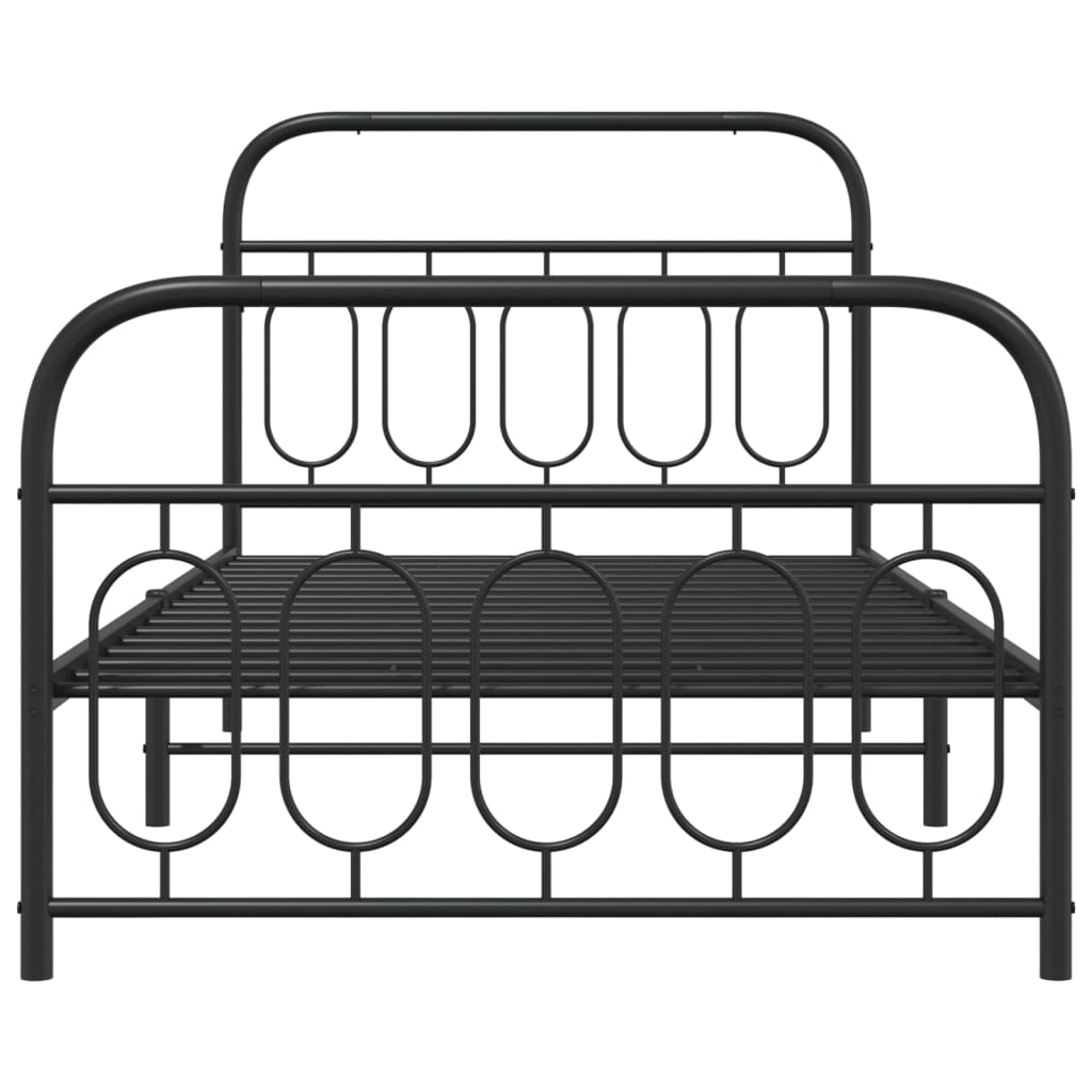 Bedframe met hoofd- en voeteneinde metaal zwart 100x190 cm