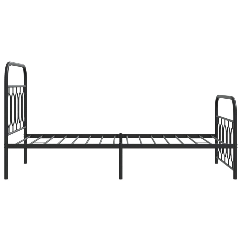 Bedframe met hoofd- en voeteneinde metaal zwart 100x190 cm
